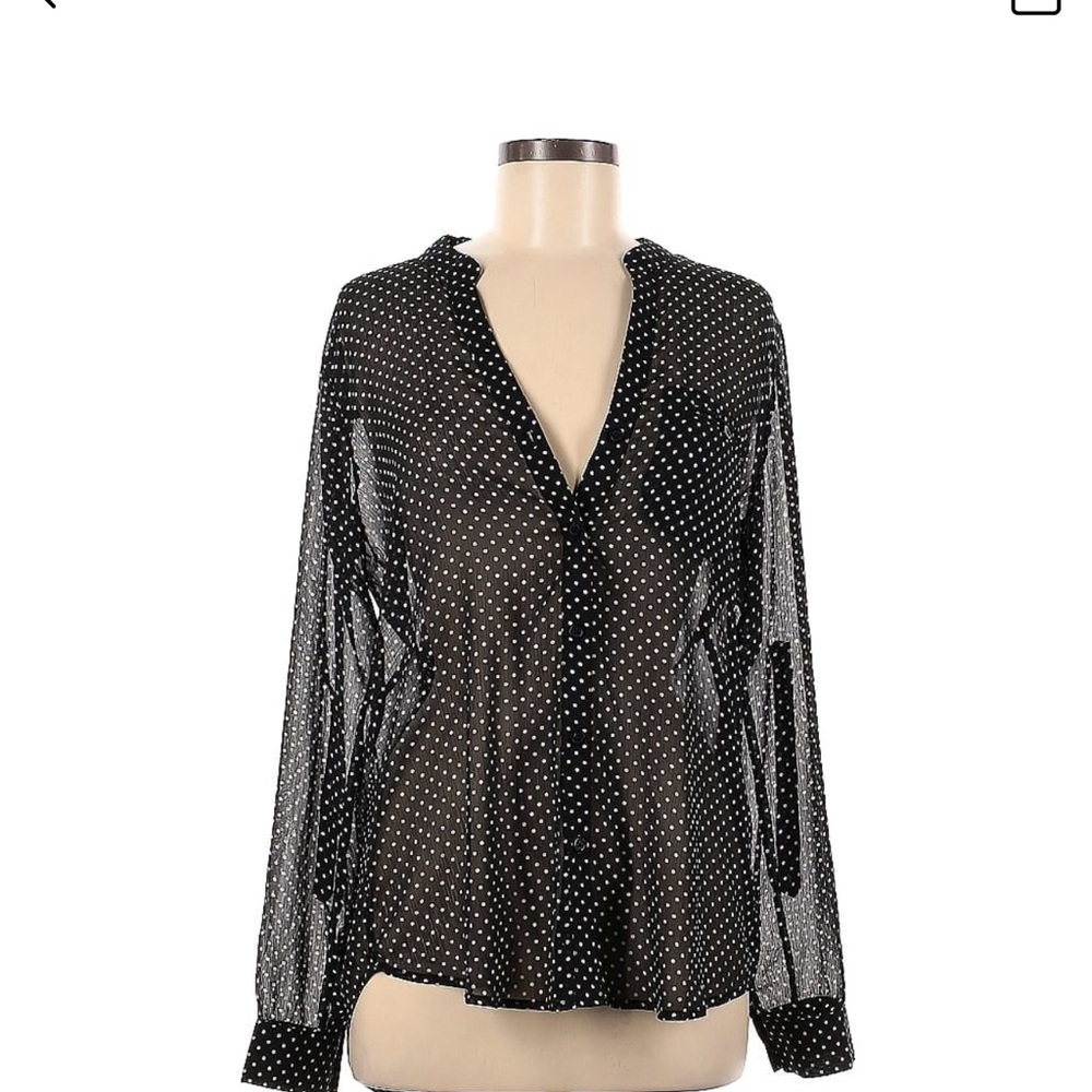 Black Polka Dot Women's Top